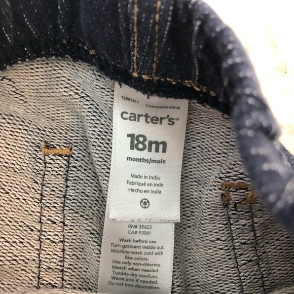 Carters Baby Toddler Dark Wash Jeans Train - Picture 7 of 9